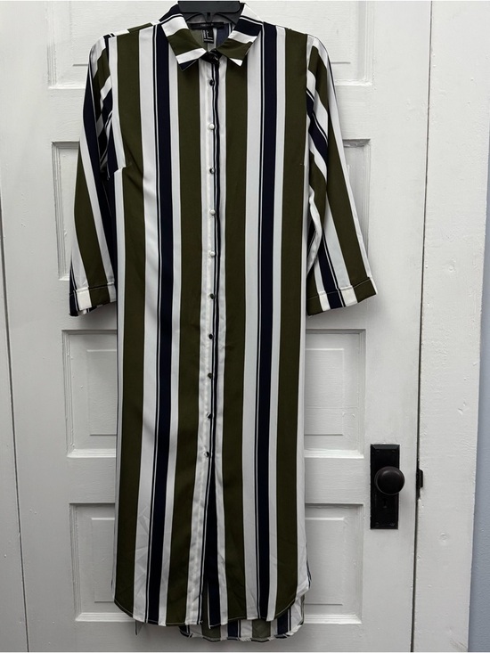 Forever 21 Striped Belted Shirt Dress Midi Small - Picture 8 of 12